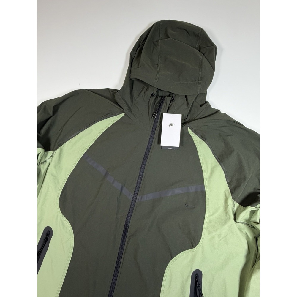 Nike Tech-Fit Woven Windrunner Jacket Black Green IH8461-355 Men's Sz 2XL